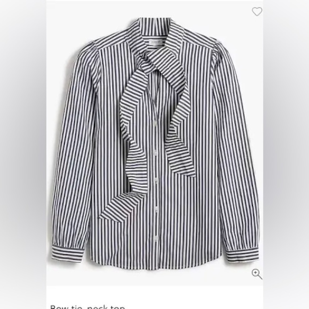 EUC J Crew Blouse Bow Stripe PL - Picture 13 of 14